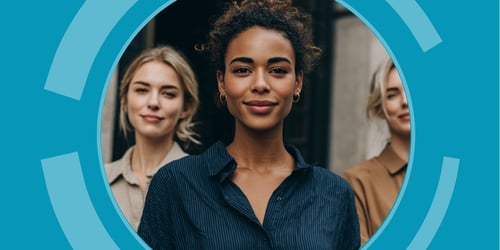 Three women face the camera