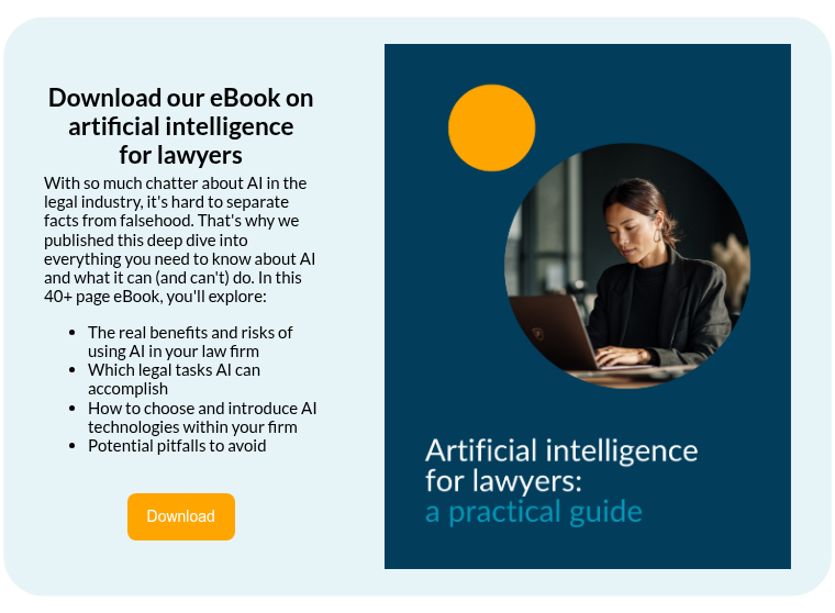 Download our eBook on artificial intelligence for lawyers